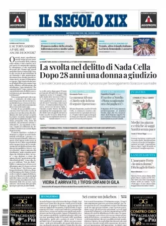 Prima-pagina-secolo-xix-editoriale-oggi-edizione-di-oggi-21-11-2024