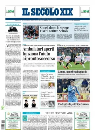 Prima-pagina-secolo-xix-editoriale-oggi-edizione-di-oggi-22-12-2024