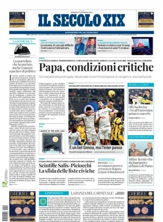 Prima-pagina-secolo-xix-editoriale-oggi-edizione-di-oggi-23-02-2025