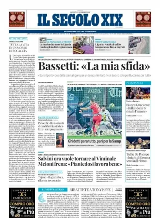 Prima-pagina-secolo-xix-editoriale-oggi-edizione-di-oggi-23-12-2024