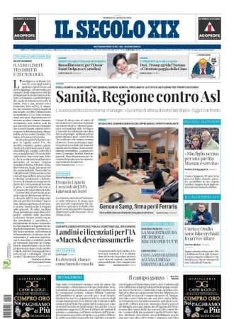 Prima-pagina-secolo-xix-editoriale-oggi-edizione-di-oggi-24-01-2025