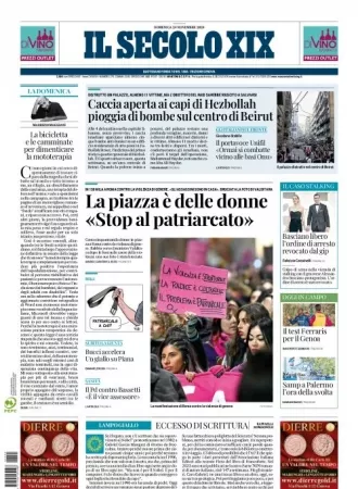 Prima-pagina-secolo-xix-editoriale-oggi-edizione-di-oggi-24-11-2024