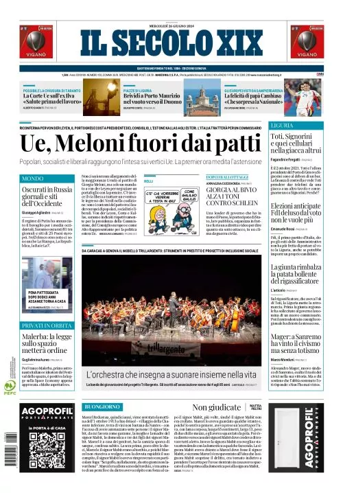 Prima-pagina-secolo-xix-editoriale-oggi-edizione-di-oggi-26-06-2024