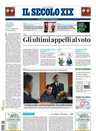 Prima-pagina-secolo-xix-editoriale-oggi-edizione-di-oggi-26-10-2024