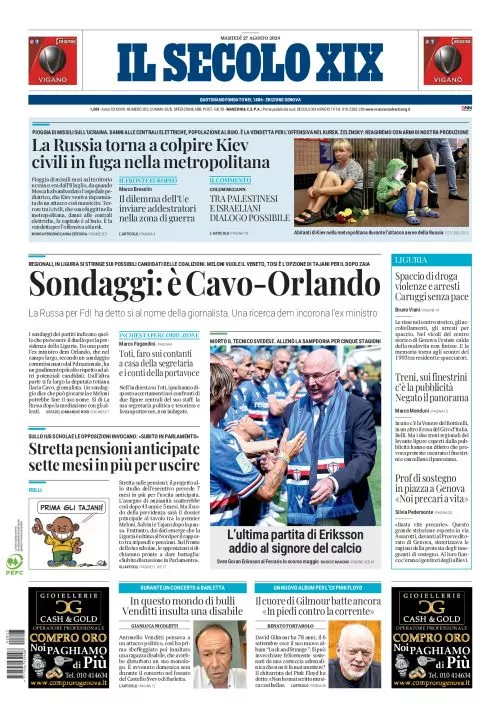 Prima-pagina-secolo-xix-editoriale-oggi-edizione-di-oggi-27-08-2024