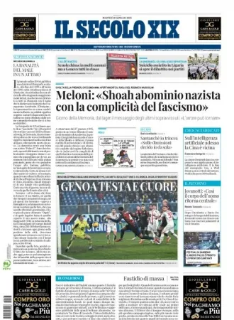 Prima-pagina-secolo-xix-editoriale-oggi-edizione-di-oggi-28-01-2025