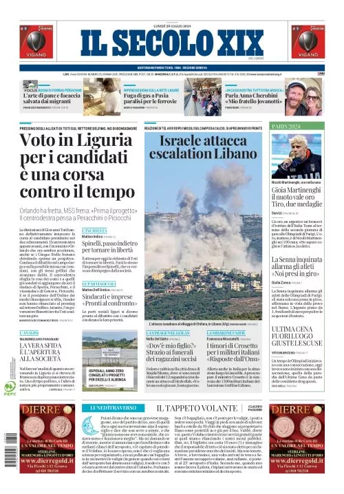 Prima-pagina-secolo-xix-editoriale-oggi-edizione-di-oggi-29-07-2024