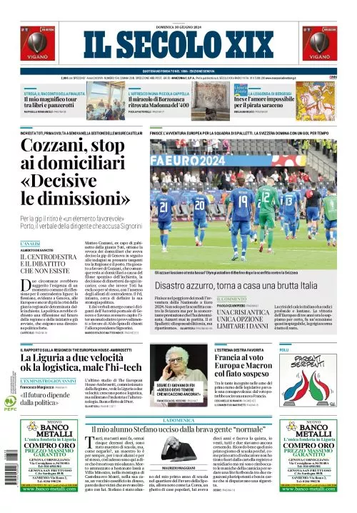 Prima-pagina-secolo-xix-editoriale-oggi-edizione-di-oggi-30-06-2024