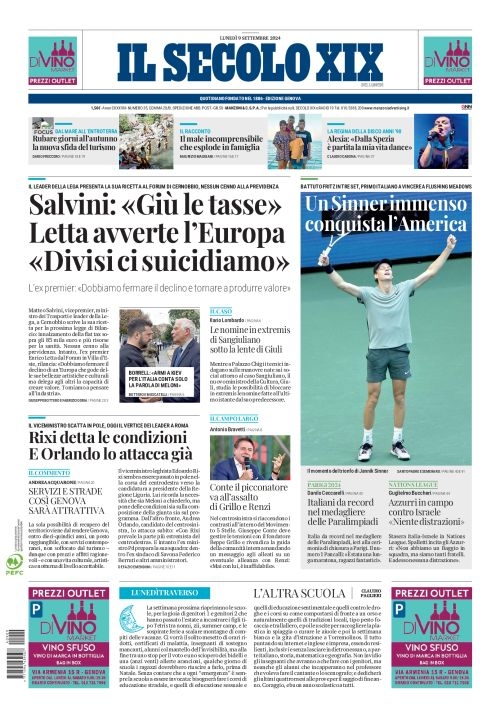 Prima-pagina-secolo-xix-editoriale-oggi-edizione-di-oggi-Array