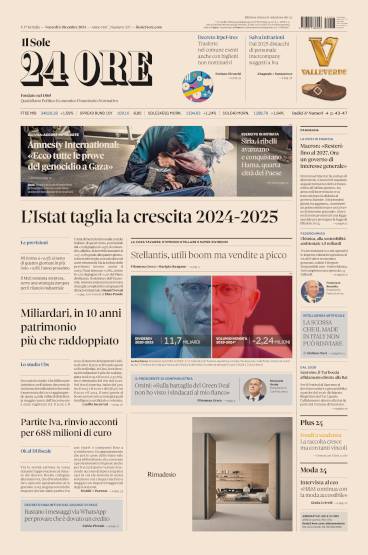 Prima-pagina-sole-24-ore-edizione-del-06-12-2024