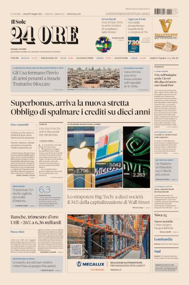 Prima-pagina-sole-24-ore-edizione-del-09-05-2024