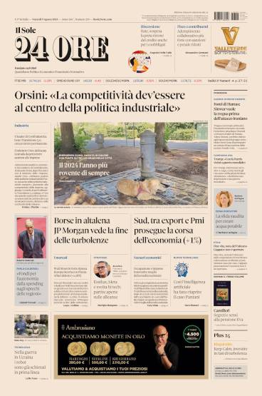 Prima-pagina-sole-24-ore-edizione-del-09-08-2024