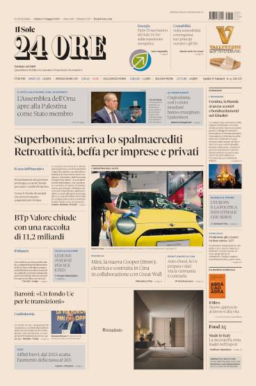 Prima-pagina-sole-24-ore-edizione-del-11-05-2024