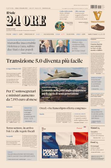 Prima-pagina-sole-24-ore-edizione-del-14-12-2024