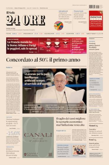 Prima-pagina-sole-24-ore-edizione-del-15-06-2024