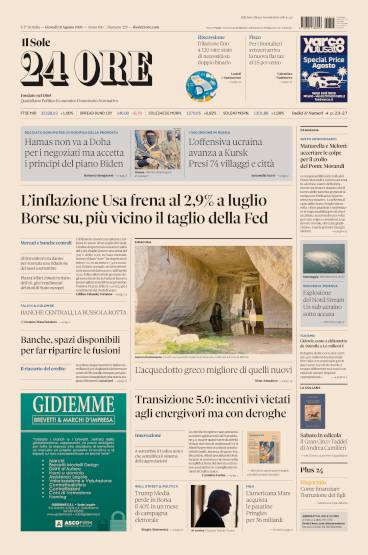 Prima-pagina-sole-24-ore-edizione-del-15-08-2024