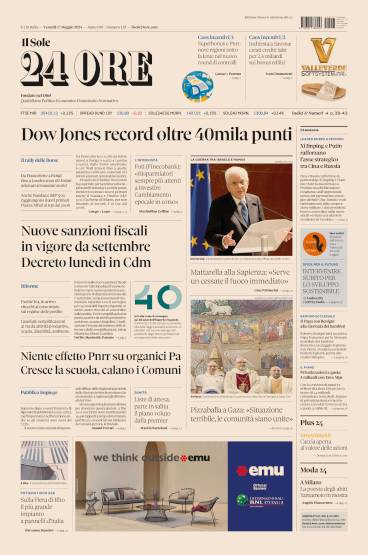 Prima-pagina-sole-24-ore-edizione-del-17-05-2024