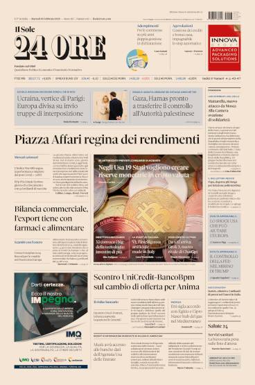 Prima-pagina-sole-24-ore-edizione-del-18-02-2025