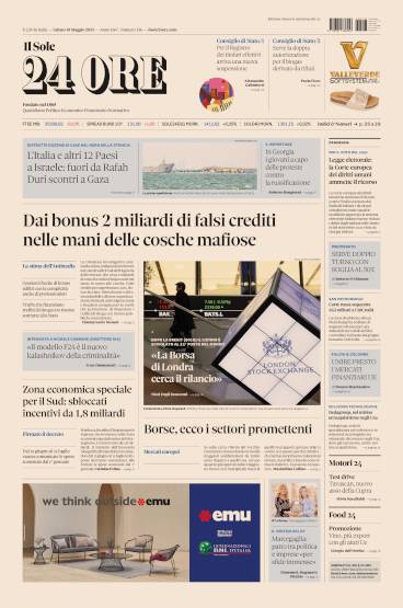 Prima-pagina-sole-24-ore-edizione-del-18-05-2024