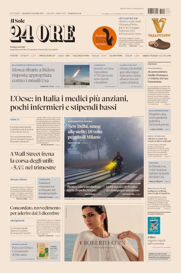 Prima-pagina-sole-24-ore-edizione-del-19-11-2024