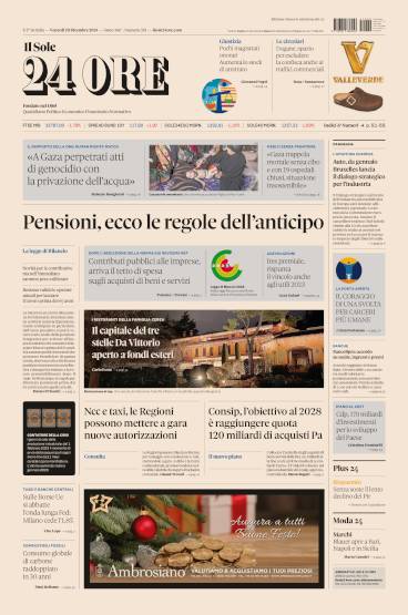 Prima-pagina-sole-24-ore-edizione-del-20-12-2024