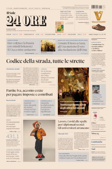 Prima-pagina-sole-24-ore-edizione-del-21-11-2024