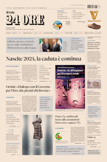 Prima-pagina-sole-24-ore-edizione-del-22-10-2024