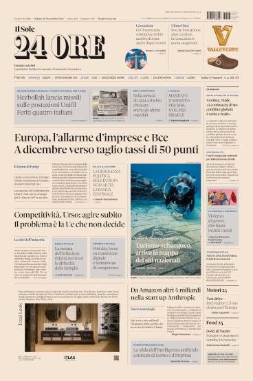 Prima-pagina-sole-24-ore-edizione-del-23-11-2024