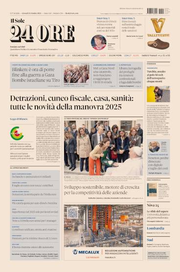 Prima-pagina-sole-24-ore-edizione-del-24-10-2024