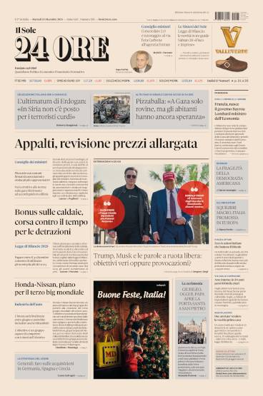 Prima-pagina-sole-24-ore-edizione-del-24-12-2024