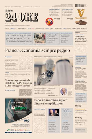 Prima-pagina-sole-24-ore-edizione-del-25-10-2024