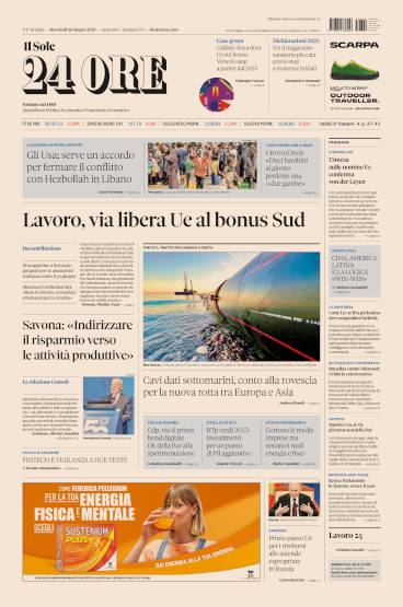 Prima-pagina-sole-24-ore-edizione-del-26-06-2024