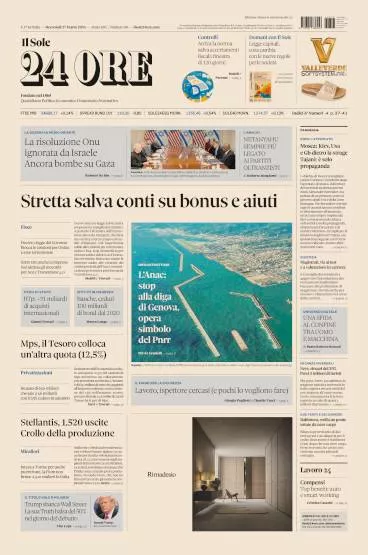 Prima-pagina-sole-24-ore-edizione-del-27-03-2024