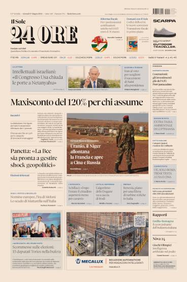 Prima-pagina-sole-24-ore-edizione-del-27-06-2024