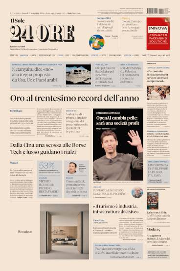 Prima-pagina-sole-24-ore-edizione-del-27-09-2024