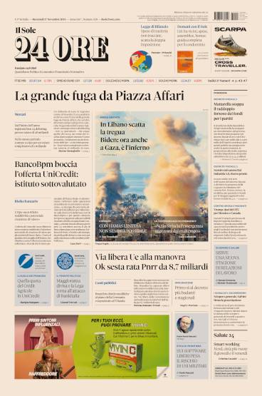 Prima-pagina-sole-24-ore-edizione-del-27-11-2024