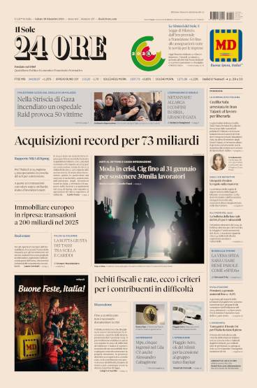 Prima-pagina-sole-24-ore-edizione-del-28-12-2024