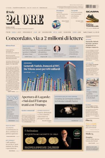 Prima-pagina-sole-24-ore-edizione-del-29-11-2024