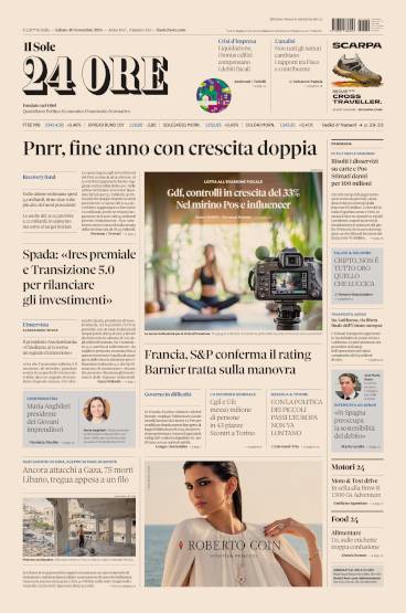 Prima-pagina-sole-24-ore-edizione-del-30-11-2024