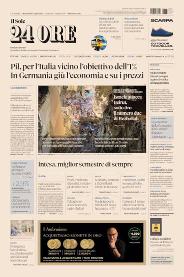 Prima-pagina-sole-24-ore-edizione-del-31-07-2024