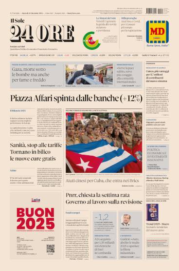 Prima-pagina-sole-24-ore-edizione-del-31-12-2024