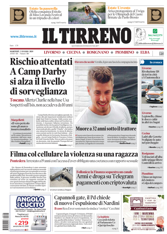 Prima-pagina-tirreno-edizione-di-oggi-02-07-2024