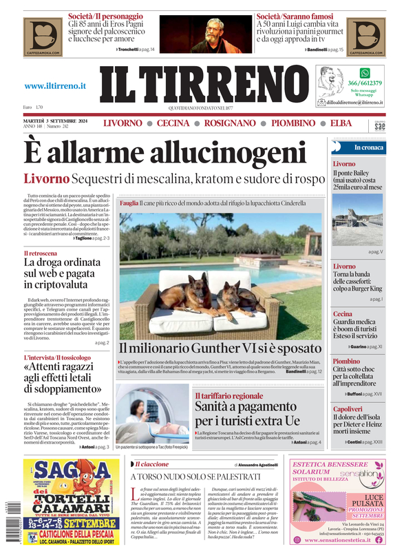 Prima-pagina-tirreno-edizione-di-oggi-03-09-2024