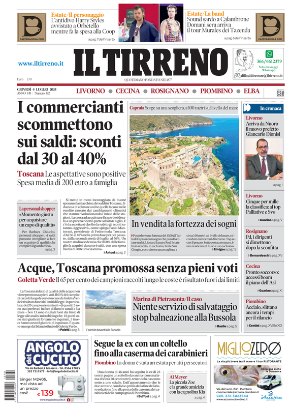 Prima-pagina-tirreno-edizione-di-oggi-04-07-2024