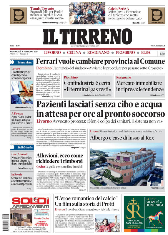 Prima-pagina-tirreno-edizione-di-oggi-05-02-2025