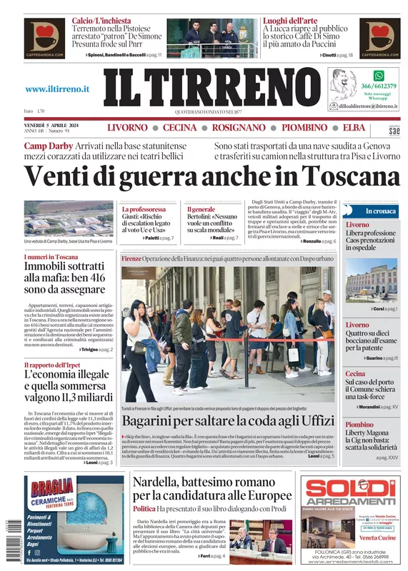 Prima-pagina-tirreno-edizione-di-oggi-05-04-2024