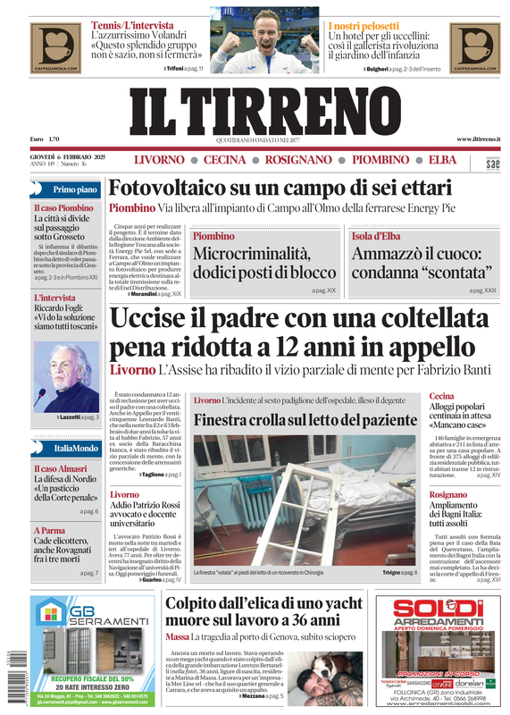 Prima-pagina-tirreno-edizione-di-oggi-06-02-2025