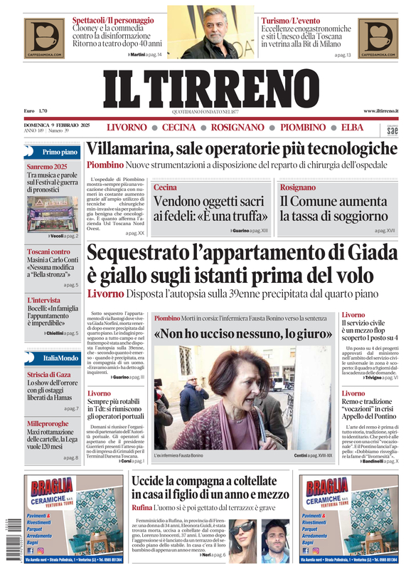 Prima-pagina-tirreno-edizione-di-oggi-09-02-2025