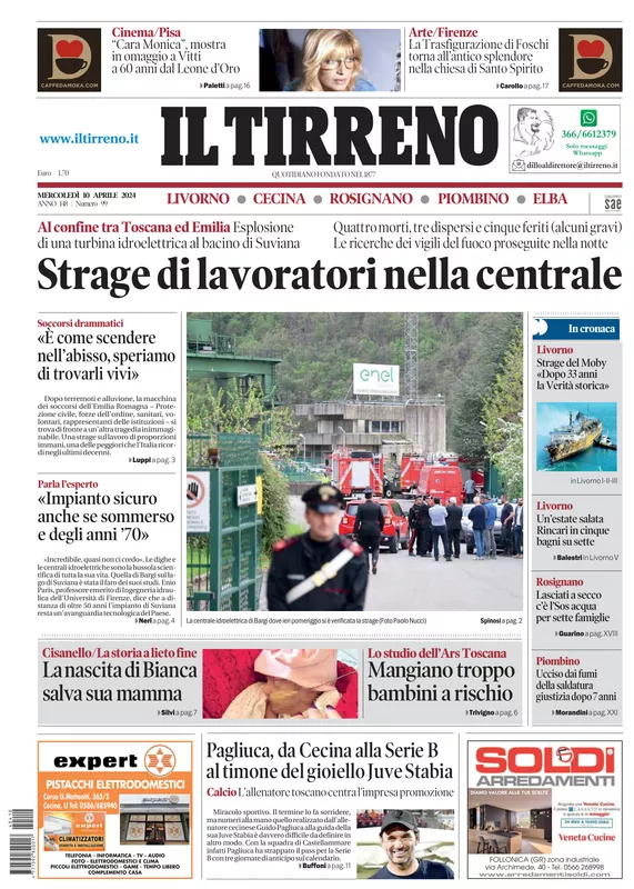 Prima-pagina-tirreno-edizione-di-oggi-10-04-2024