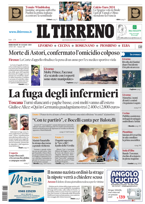 Prima-pagina-tirreno-edizione-di-oggi-10-07-2024